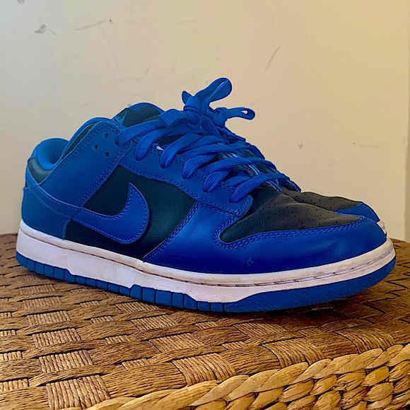 nike dunk low retro black hyper cobalt